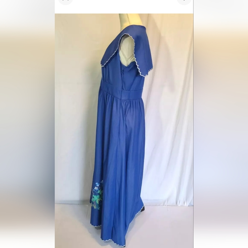 New Tuckernuck Chambray Blue Embroidered Davis Midi Dress Small - Picture 6 of 7